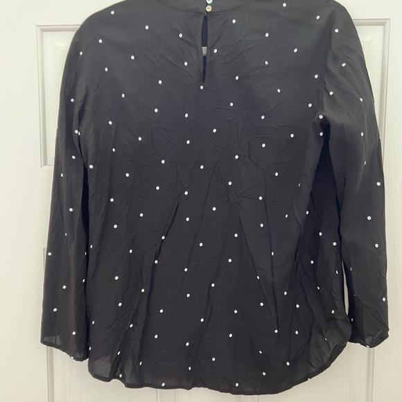 Esprit Black Polka Dot Long-sleeved Blouse Size 6 - Picture 2 of 3